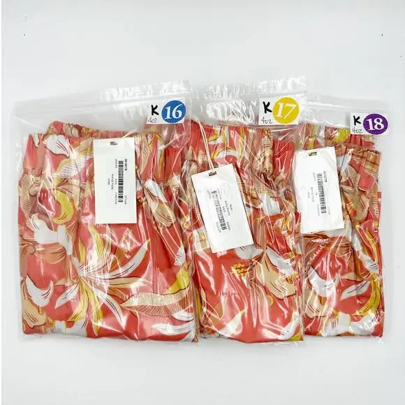 MIKOH Willa Cotton Shorts Bora Bora Orange Hawaiian Print XS/S NWT Resort Wear - Picture 8 of 9